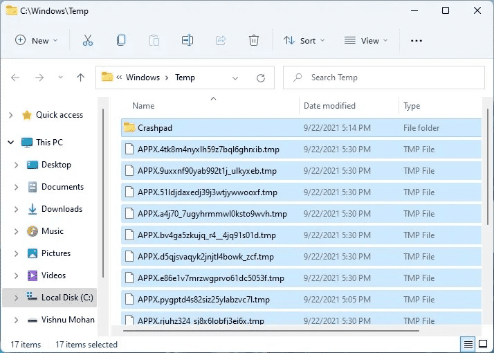 Temp Folder In Windows 11