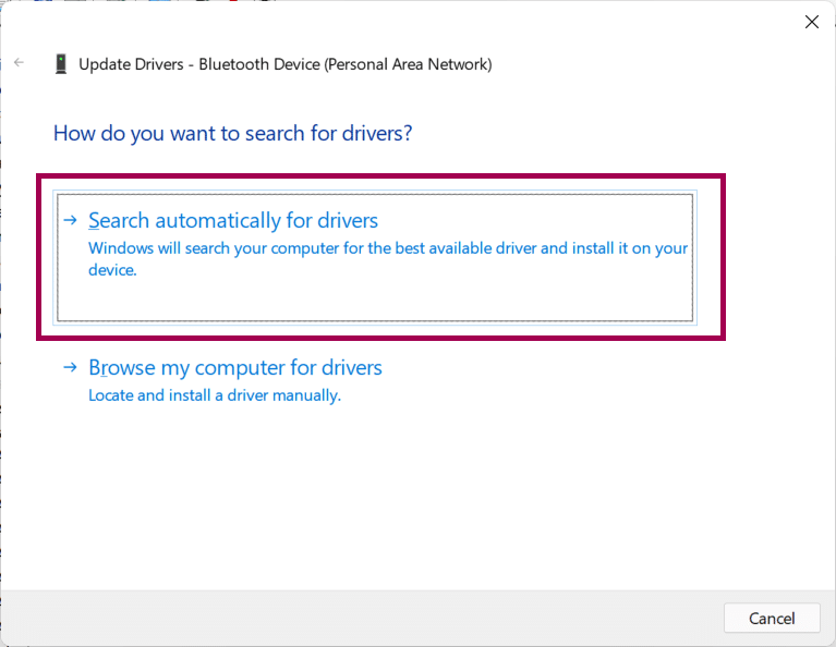 Update Drivers By Automatically Searching