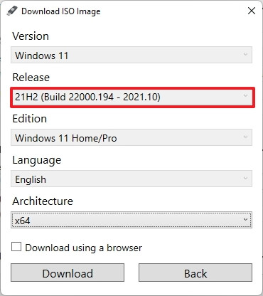Impostazioni di download di Windows 11