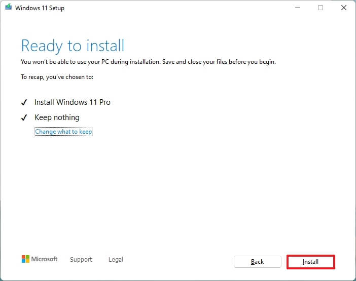 Installazione pulita ISO di Windows 11