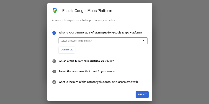 Rispondi ad alcune domande per Google Maps