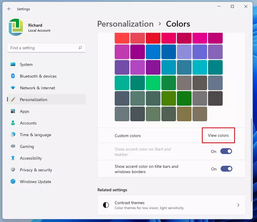 Windows 11 Taskbar Accent Color Change